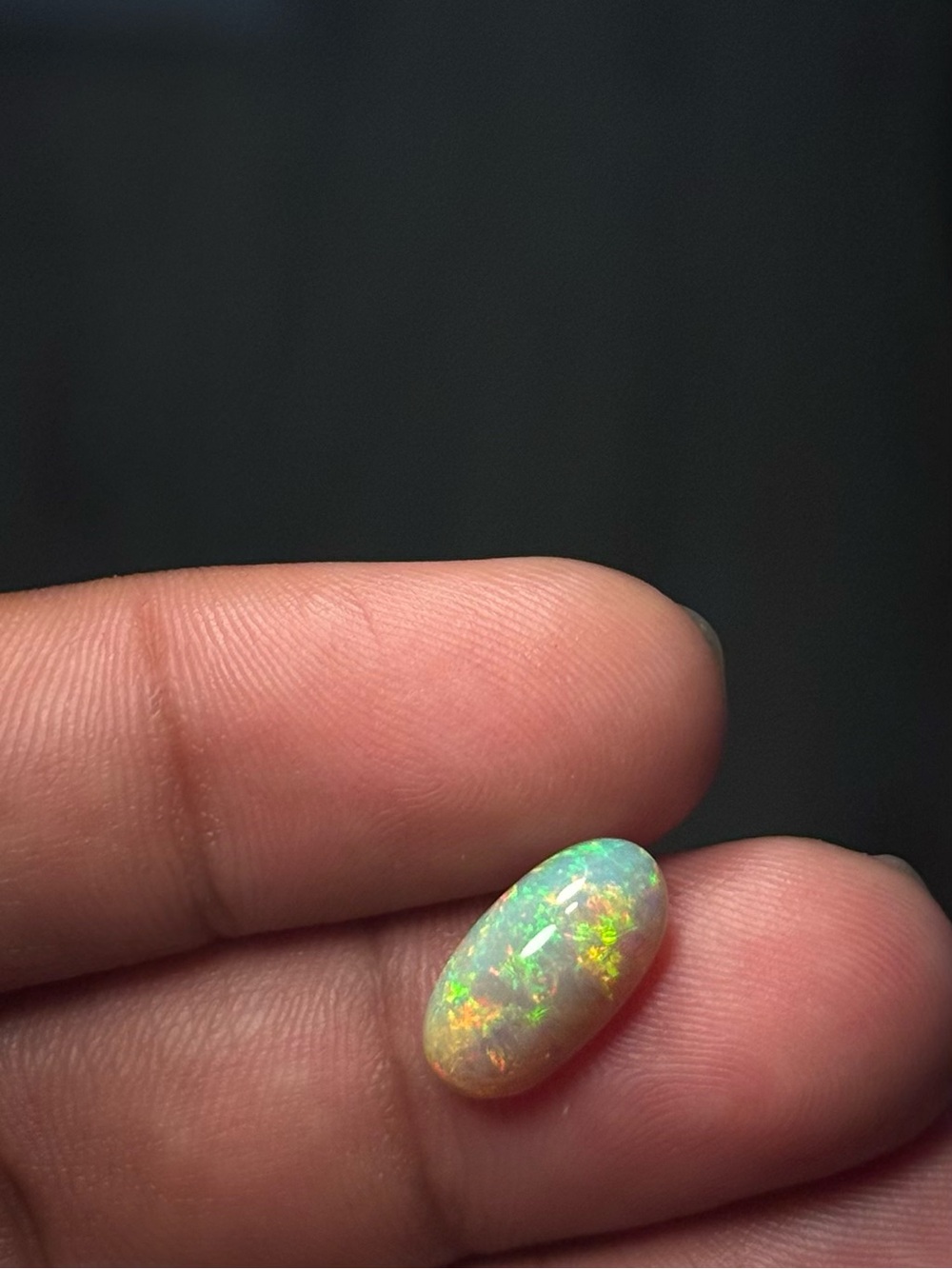Natural Ethiopian Opal 2.9 Ct Oval Cabochon Loose Gemstone 14.53x7.67mm
